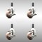 Service Caster 3 Inch 316SS High Temp Glass Filled Nylon 1-1/8 Inch Stem Caster Set Brake SCC SCC-SS316EX20S314-GFNSHT-TLB-118-4 - alternate 1